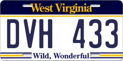 WV license plate DVH433