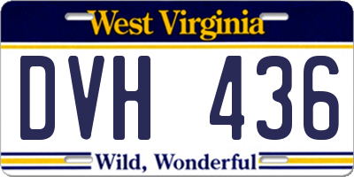 WV license plate DVH436