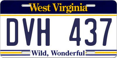 WV license plate DVH437