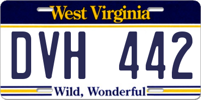 WV license plate DVH442