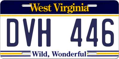 WV license plate DVH446