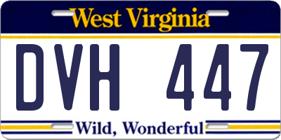 WV license plate DVH447