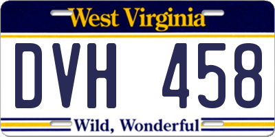 WV license plate DVH458