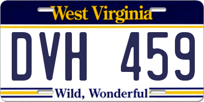 WV license plate DVH459