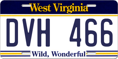 WV license plate DVH466
