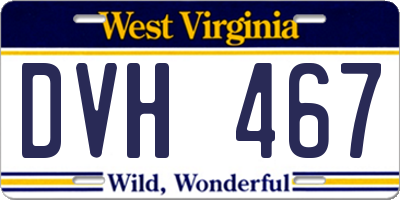 WV license plate DVH467