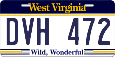 WV license plate DVH472