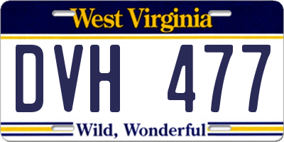WV license plate DVH477