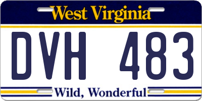 WV license plate DVH483