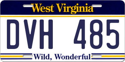 WV license plate DVH485