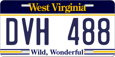 WV license plate DVH488