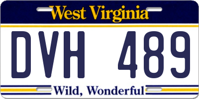 WV license plate DVH489