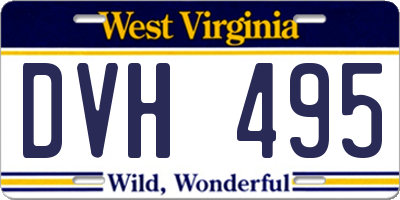 WV license plate DVH495