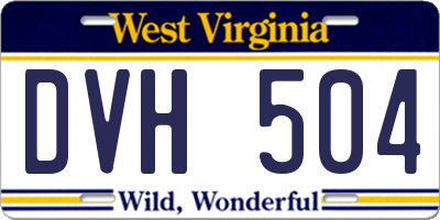 WV license plate DVH504
