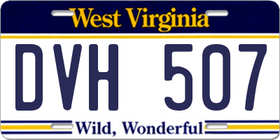 WV license plate DVH507