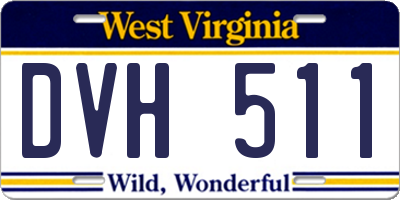 WV license plate DVH511