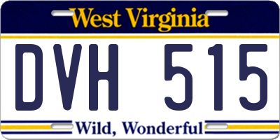 WV license plate DVH515