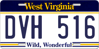 WV license plate DVH516