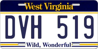WV license plate DVH519