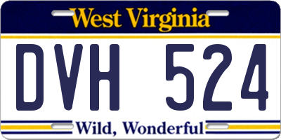 WV license plate DVH524