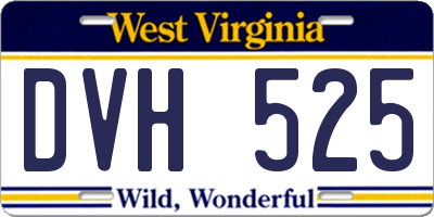 WV license plate DVH525