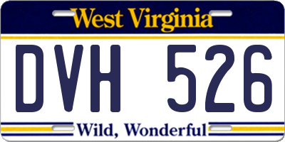 WV license plate DVH526