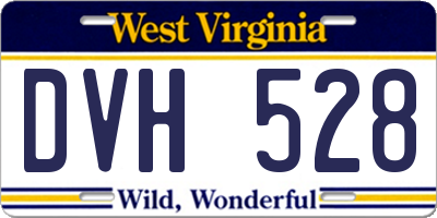 WV license plate DVH528