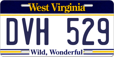 WV license plate DVH529