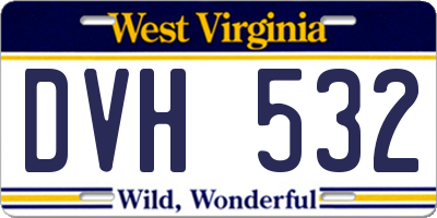 WV license plate DVH532