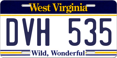 WV license plate DVH535