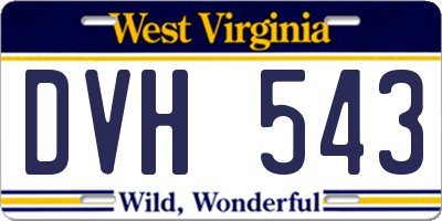 WV license plate DVH543