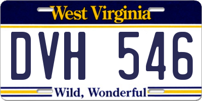 WV license plate DVH546