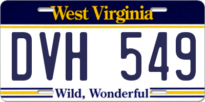 WV license plate DVH549