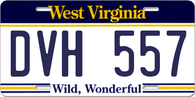 WV license plate DVH557