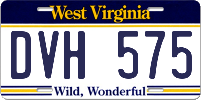 WV license plate DVH575