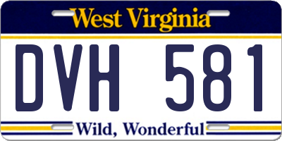 WV license plate DVH581