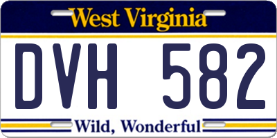 WV license plate DVH582