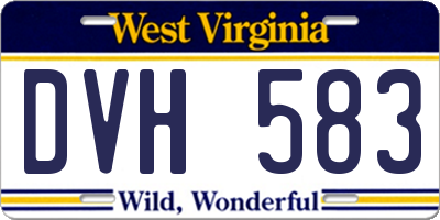 WV license plate DVH583