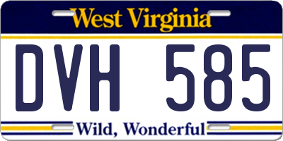 WV license plate DVH585