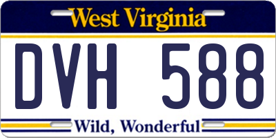 WV license plate DVH588