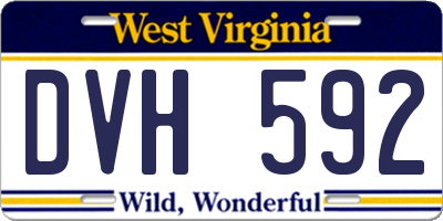 WV license plate DVH592