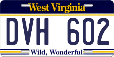 WV license plate DVH602