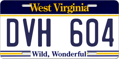 WV license plate DVH604