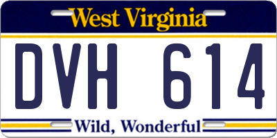 WV license plate DVH614