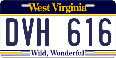 WV license plate DVH616