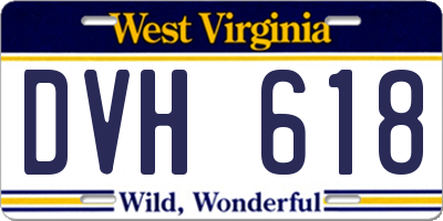 WV license plate DVH618