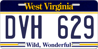 WV license plate DVH629