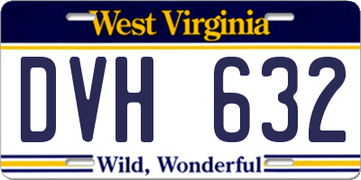 WV license plate DVH632