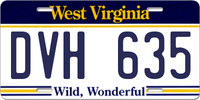 WV license plate DVH635