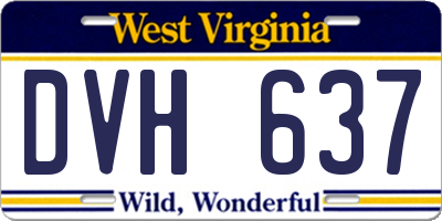 WV license plate DVH637